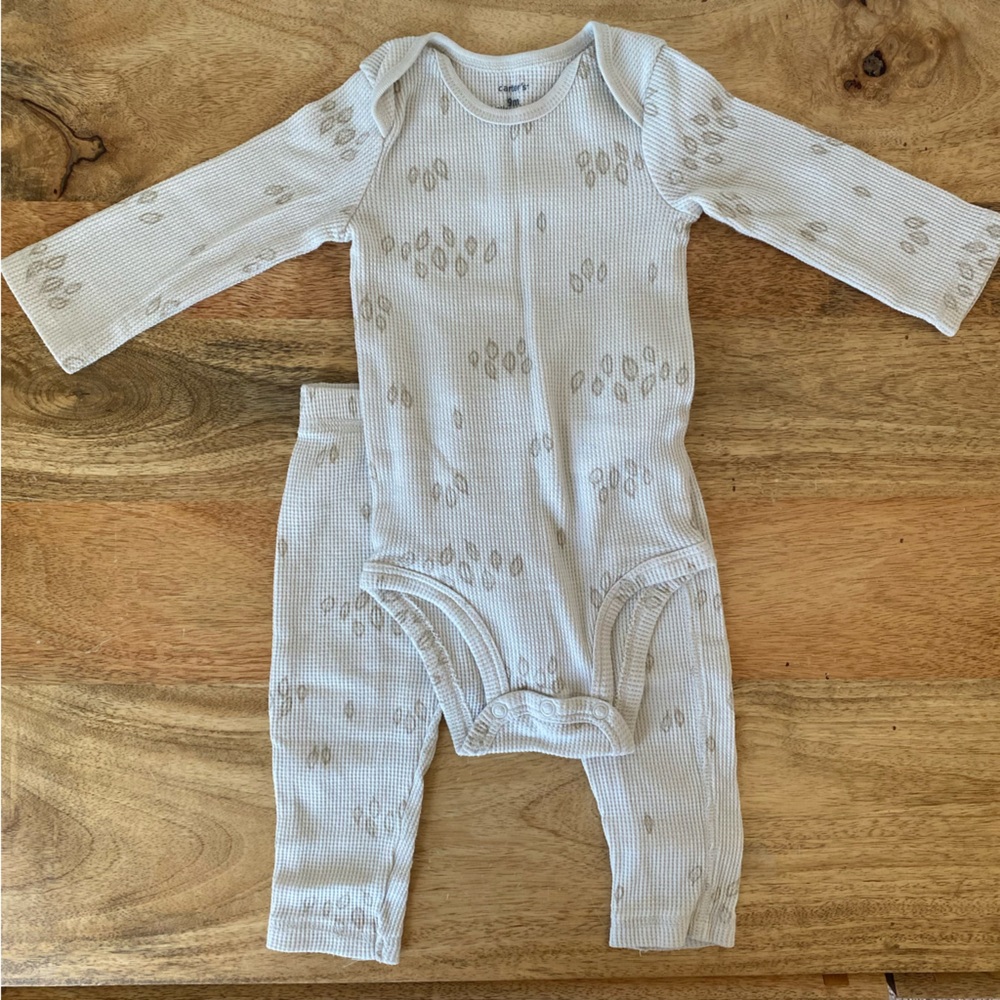 Carter’s baby waffle knit body suit and pants set